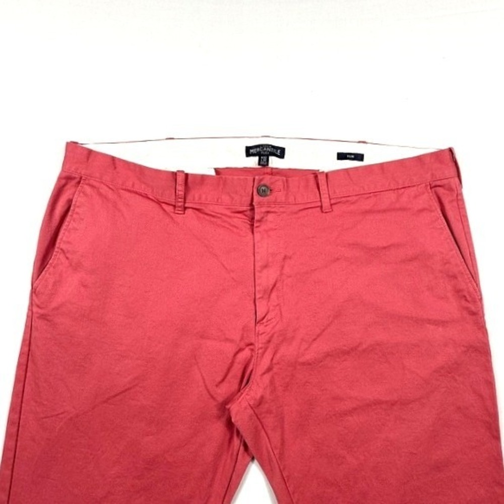 J. Crew Mercantile Flex Slim Chino Pants Mens 42x32 Coral Pink Cotton Stretch